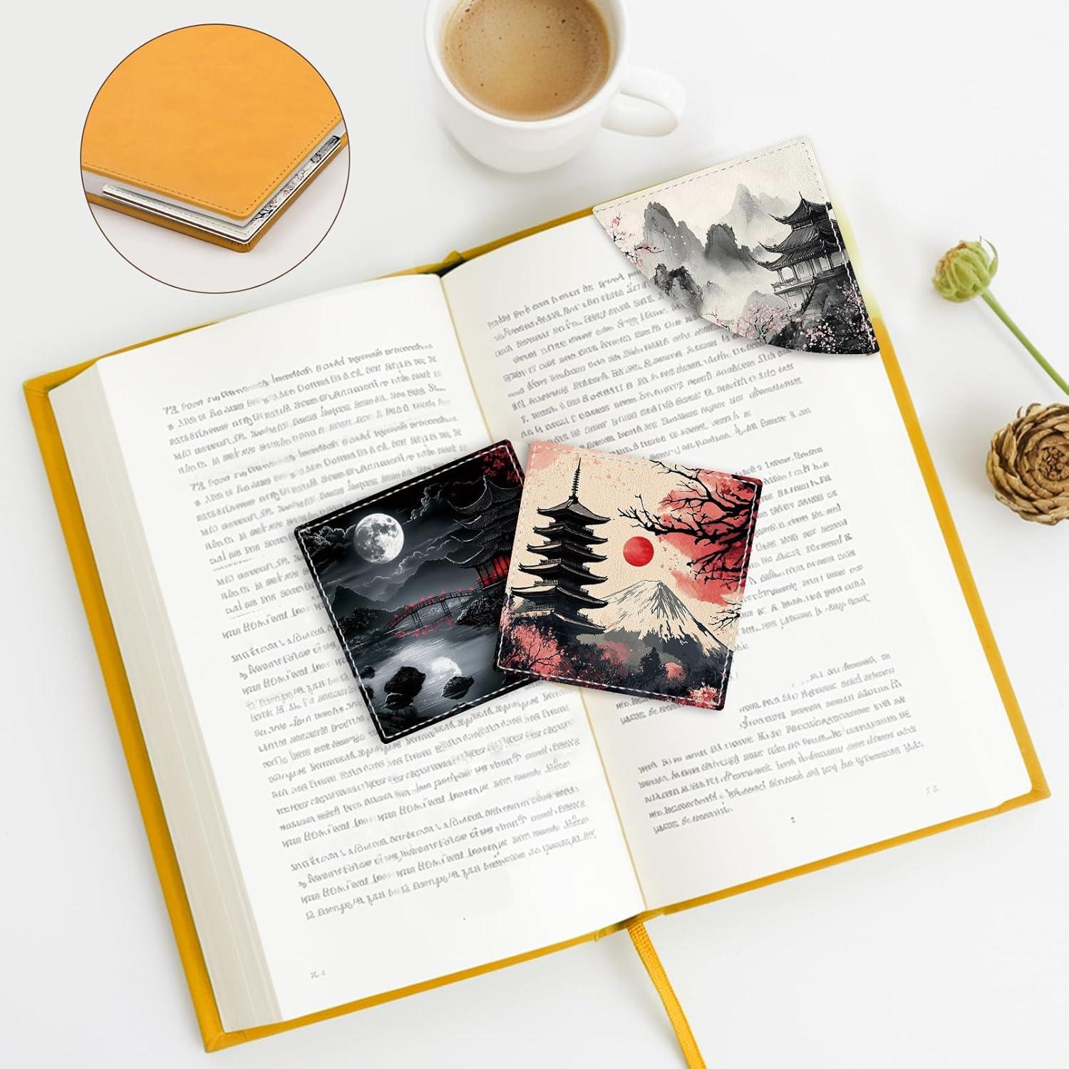 imageIcycay Axolotls Corner Bookmarks Cute Leather Book Accessories for Book Lovers 3 Pcs Reading Book Page Markers for Women Men Student Teacher Girls Boys Kids Retirement Birthday GiftsJapan Landscape