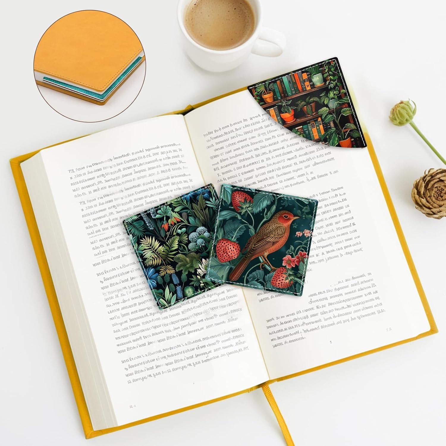 imageIcycay Axolotls Corner Bookmarks Cute Leather Book Accessories for Book Lovers 3 Pcs Reading Book Page Markers for Women Men Student Teacher Girls Boys Kids Retirement Birthday GiftsBook Shelf