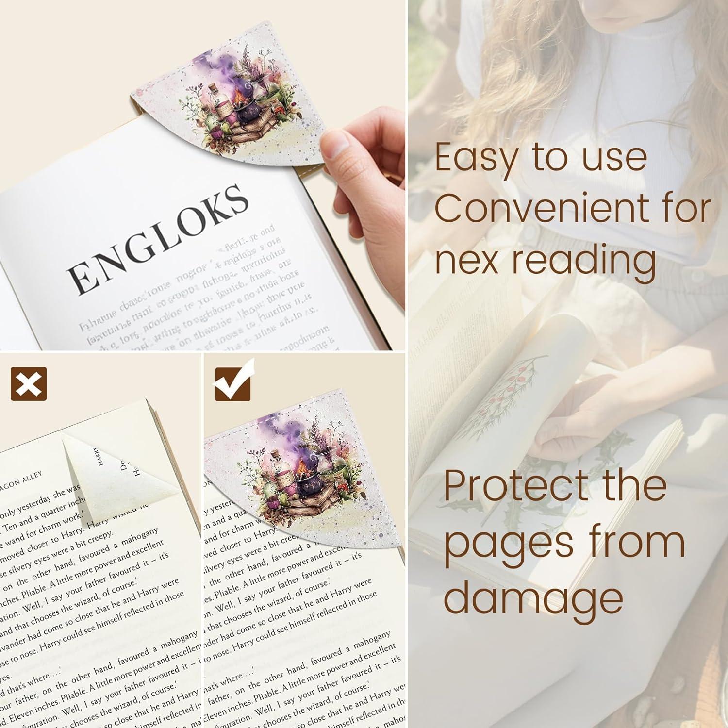 imageIcycay Axolotls Corner Bookmarks Cute Leather Book Accessories for Book Lovers 3 Pcs Reading Book Page Markers for Women Men Student Teacher Girls Boys Kids Retirement Birthday GiftsMagic