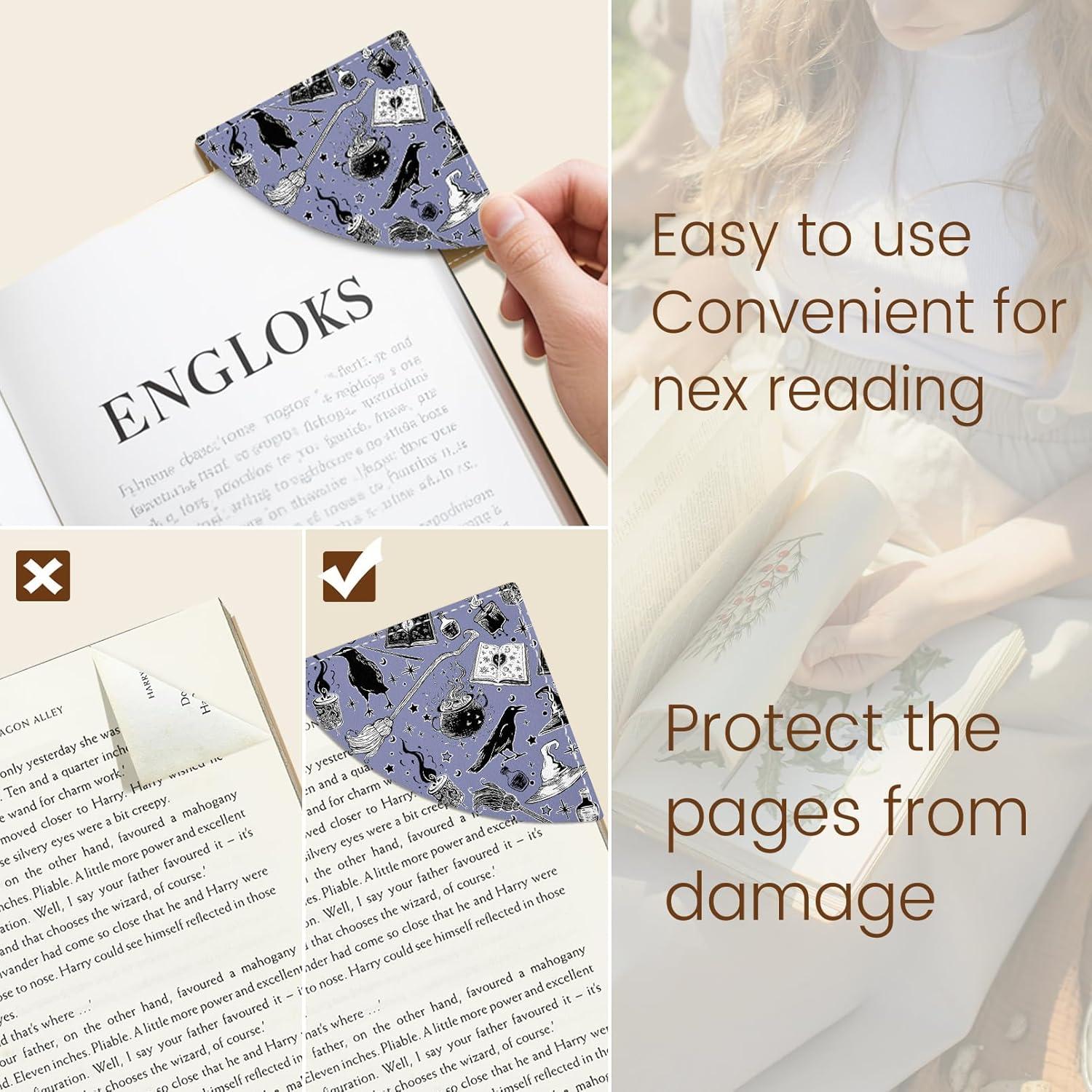 imageIcycay Axolotls Corner Bookmarks Cute Leather Book Accessories for Book Lovers 3 Pcs Reading Book Page Markers for Women Men Student Teacher Girls Boys Kids Retirement Birthday GiftsGothic