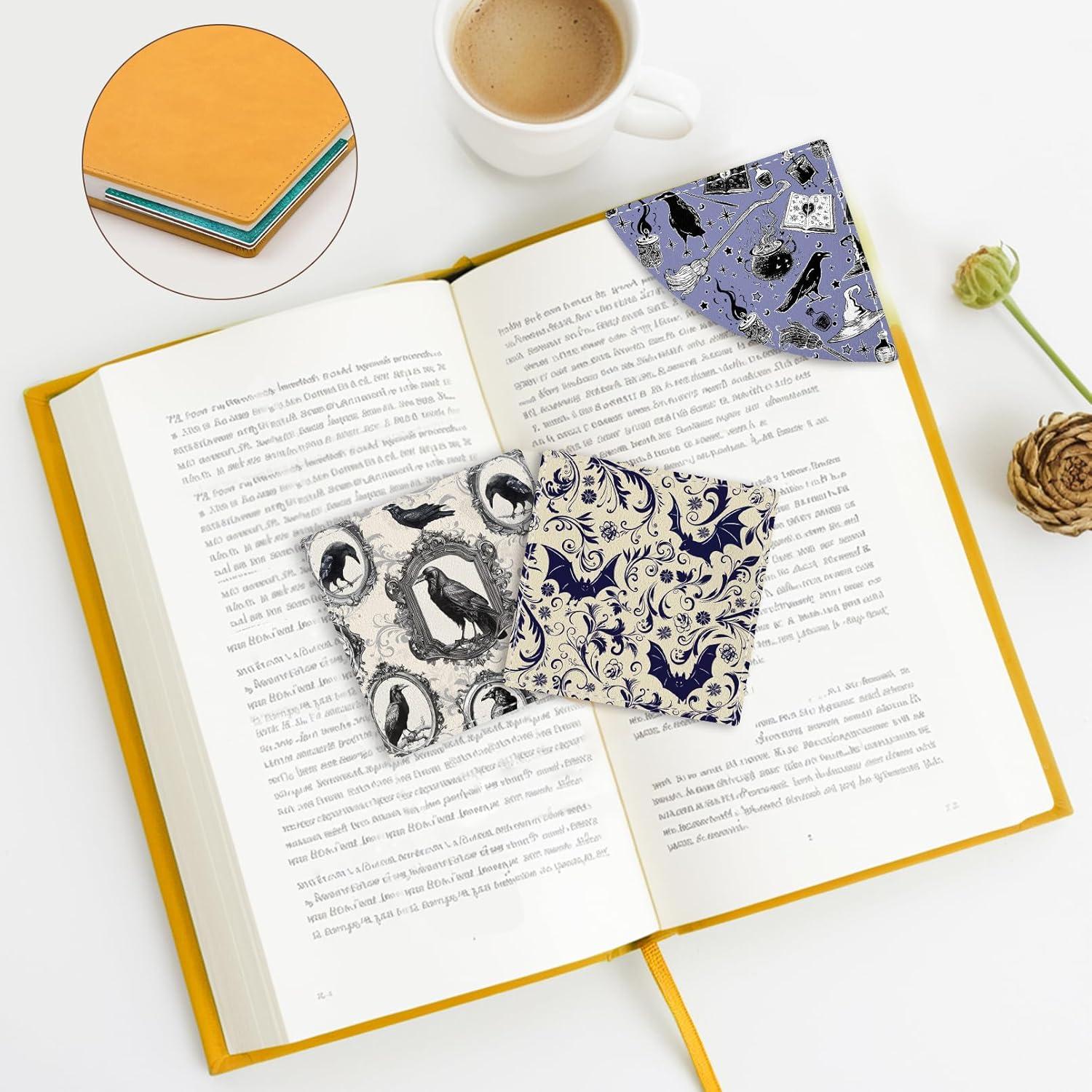 imageIcycay Axolotls Corner Bookmarks Cute Leather Book Accessories for Book Lovers 3 Pcs Reading Book Page Markers for Women Men Student Teacher Girls Boys Kids Retirement Birthday GiftsGothic