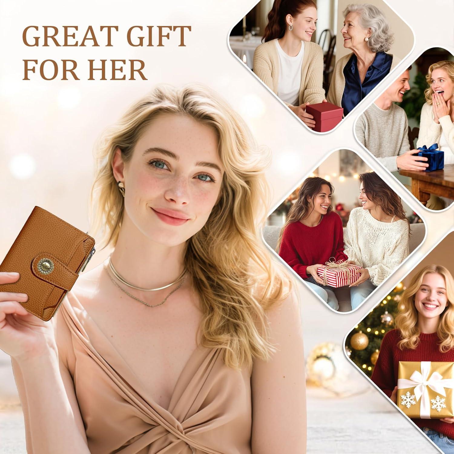 imageIcycay Highland Cow Small Wallet Women RFID Blocking Bifold Cute Credit Card Holder Zipper Coin Pocket PU Leather Compact Travel 4 ID Window 14 Card Slots Western Cash Purse Ladies Woman0 Pumpkin