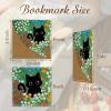 Icycay Axolotls Corner Bookmarks, Cute Leather Book Accessories for Book Lovers, 3 Pcs Reading Book Page Markers for Women Men Student Teacher Girls Boys Kids Retirement Birthday Gifts(Cute Black Cat 01)