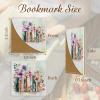Icycay Axolotls Corner Bookmarks, Cute Leather Book Accessories for Book Lovers, 3 Pcs Reading Book Page Markers for Women Men Student Teacher Girls Boys Kids Retirement Birthday Gifts(Floral Book)
