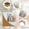 Icycay Axolotls Corner Bookmarks, Cute Leather Book Accessories for Book Lovers, 3 Pcs Reading Book Page Markers for Women Men Student Teacher Girls Boys Kids Retirement Birthday Gifts(Floral Book)