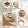 Icycay Axolotls Corner Bookmarks, Cute Leather Book Accessories for Book Lovers, 3 Pcs Reading Book Page Markers for Women Men Student Teacher Girls Boys Kids Retirement Birthday Gifts(Cute Owls)