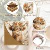 Icycay Axolotls Corner Bookmarks, Cute Leather Book Accessories for Book Lovers, 3 Pcs Reading Book Page Markers for Women Men Student Teacher Girls Boys Kids Retirement Birthday Gifts(Highland Cow)
