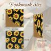 Icycay Axolotls Corner Bookmarks, Cute Leather Book Accessories for Book Lovers, 3 Pcs Reading Book Page Markers for Women Men Student Teacher Girls Boys Kids Retirement Birthday Gifts(Sunflower)