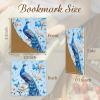 Icycay Axolotls Corner Bookmarks, Cute Leather Book Accessories for Book Lovers, 3 Pcs Reading Book Page Markers for Women Men Student Teacher Girls Boys Kids Retirement Birthday Gifts(Peacock 2)