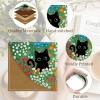 Icycay Axolotls Corner Bookmarks, Cute Leather Book Accessories for Book Lovers, 3 Pcs Reading Book Page Markers for Women Men Student Teacher Girls Boys Kids Retirement Birthday Gifts(Cute Black Cat 01)
