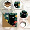 Icycay Axolotls Corner Bookmarks, Cute Leather Book Accessories for Book Lovers, 3 Pcs Reading Book Page Markers for Women Men Student Teacher Girls Boys Kids Retirement Birthday Gifts(Cute Black Cat 02)