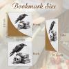 Icycay Axolotls Corner Bookmarks, Cute Leather Book Accessories for Book Lovers, 3 Pcs Reading Book Page Markers for Women Men Student Teacher Girls Boys Kids Retirement Birthday Gifts(Crow)