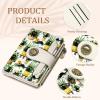 Icycay Highland Cow Small Wallet Women RFID Blocking Bifold, Cute Credit Card Holder, Zipper Coin Pocket, PU Leather, Compact, Travel, 4 ID Window, 14 Card Slots, Western, Cash Purse, Ladies Woman(Cat Plant)