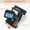 Icycay Highland Cow Small Wallet Women RFID Blocking Bifold, Cute Credit Card Holder, Zipper Coin Pocket, PU Leather, Compact, Travel, 4 ID Window, 14 Card Slots, Western, Cash Purse, Ladies Woman(Book Witchy)