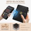 Icycay Highland Cow Small Wallet Women RFID Blocking Bifold, Cute Credit Card Holder, Zipper Coin Pocket, PU Leather, Compact, Travel, 4 ID Window, 14 Card Slots, Western, Cash Purse, Ladies Woman(0 Black)
