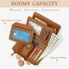 Icycay Highland Cow Small Wallet Women RFID Blocking Bifold, Cute Credit Card Holder, Zipper Coin Pocket, PU Leather, Compact, Travel, 4 ID Window, 14 Card Slots, Western, Cash Purse, Ladies Woman(0 Pumpkin)