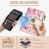 Icycay Highland Cow Small Wallet Women RFID Blocking Bifold, Cute Credit Card Holder, Zipper Coin Pocket, PU Leather, Compact, Travel, 4 ID Window, 14 Card Slots, Western, Cash Purse, Ladies Woman(Butterfly Cute)