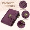 Icycay Highland Cow Small Wallet Women RFID Blocking Bifold, Cute Credit Card Holder, Zipper Coin Pocket, PU Leather, Compact, Travel, 4 ID Window, 14 Card Slots, Western, Cash Purse, Ladies Woman(0 Deep Violet)