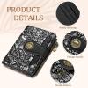 Icycay Highland Cow Small Wallet Women RFID Blocking Bifold, Cute Credit Card Holder, Zipper Coin Pocket, PU Leather, Compact, Travel, 4 ID Window, 14 Card Slots, Western, Cash Purse, Ladies Woman(Goth Bat)