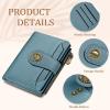 Icycay Highland Cow Small Wallet Women RFID Blocking Bifold, Cute Credit Card Holder, Zipper Coin Pocket, PU Leather, Compact, Travel, 4 ID Window, 14 Card Slots, Western, Cash Purse, Ladies Woman(0 Blue)