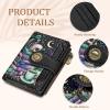 Icycay Highland Cow Small Wallet Women RFID Blocking Bifold, Cute Credit Card Holder, Zipper Coin Pocket, PU Leather, Compact, Travel, 4 ID Window, 14 Card Slots, Western, Cash Purse, Ladies Woman(Goth Skull)