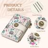 Icycay Highland Cow Small Wallet Women RFID Blocking Bifold, Cute Credit Card Holder, Zipper Coin Pocket, PU Leather, Compact, Travel, 4 ID Window, 14 Card Slots, Western, Cash Purse, Ladies Woman(Possum)