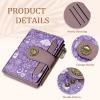 Icycay Highland Cow Small Wallet Women RFID Blocking Bifold, Cute Credit Card Holder, Zipper Coin Pocket, PU Leather, Compact, Travel, 4 ID Window, 14 Card Slots, Western, Cash Purse, Ladies Woman(Gothic Magic)