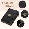 Icycay Highland Cow Small Wallet Women RFID Blocking Bifold, Cute Credit Card Holder, Zipper Coin Pocket, PU Leather, Compact, Travel, 4 ID Window, 14 Card Slots, Western, Cash Purse, Ladies Woman(0 Black)