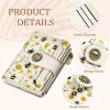 Icycay Highland Cow Small Wallet Women RFID Blocking Bifold, Cute Credit Card Holder, Zipper Coin Pocket, PU Leather, Compact, Travel, 4 ID Window, 14 Card Slots, Western, Cash Purse, Ladies Woman(Bee)