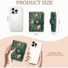 Icycay Highland Cow Small Wallet Women RFID Blocking Bifold, Cute Credit Card Holder, Zipper Coin Pocket, PU Leather, Compact, Travel, 4 ID Window, 14 Card Slots, Western, Cash Purse, Ladies Woman(Forest)