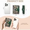 Icycay Highland Cow Small Wallet Women RFID Blocking Bifold, Cute Credit Card Holder, Zipper Coin Pocket, PU Leather, Compact, Travel, 4 ID Window, 14 Card Slots, Western, Cash Purse, Ladies Woman(Floral Green)