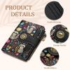 Icycay Highland Cow Small Wallet Women RFID Blocking Bifold, Cute Credit Card Holder, Zipper Coin Pocket, PU Leather, Compact, Travel, 4 ID Window, 14 Card Slots, Western, Cash Purse, Ladies Woman(Raccoon)