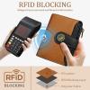 Icycay Highland Cow Small Wallet Women RFID Blocking Bifold, Cute Credit Card Holder, Zipper Coin Pocket, PU Leather, Compact, Travel, 4 ID Window, 14 Card Slots, Western, Cash Purse, Ladies Woman(0 Pumpkin Black)