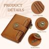 Icycay Highland Cow Small Wallet Women RFID Blocking Bifold, Cute Credit Card Holder, Zipper Coin Pocket, PU Leather, Compact, Travel, 4 ID Window, 14 Card Slots, Western, Cash Purse, Ladies Woman(0 Pumpkin)