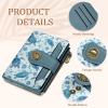 Icycay Highland Cow Small Wallet Women RFID Blocking Bifold, Cute Credit Card Holder, Zipper Coin Pocket, PU Leather, Compact, Travel, 4 ID Window, 14 Card Slots, Western, Cash Purse, Ladies Woman(Sea Turtle)