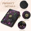 Icycay Highland Cow Small Wallet Women RFID Blocking Bifold, Cute Credit Card Holder, Zipper Coin Pocket, PU Leather, Compact, Travel, 4 ID Window, 14 Card Slots, Western, Cash Purse, Ladies Woman(Gothic Magic Black)