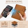 Icycay Highland Cow Small Wallet Women RFID Blocking Bifold, Cute Credit Card Holder, Zipper Coin Pocket, PU Leather, Compact, Travel, 4 ID Window, 14 Card Slots, Western, Cash Purse, Ladies Woman(0 Pumpkin)