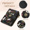 Icycay Highland Cow Small Wallet Women RFID Blocking Bifold, Cute Credit Card Holder, Zipper Coin Pocket, PU Leather, Compact, Travel, 4 ID Window, 14 Card Slots, Western, Cash Purse, Ladies Woman(Cat Flowers)