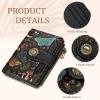 Icycay Highland Cow Small Wallet Women RFID Blocking Bifold, Cute Credit Card Holder, Zipper Coin Pocket, PU Leather, Compact, Travel, 4 ID Window, 14 Card Slots, Western, Cash Purse, Ladies Woman(Butterfly)