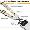 Icycay Phone Lanyard Crossbody, Marble Cell Phone Strap for Around The Neck Adjustable, Anti Theft Cute Lanyard for iPhone Case ID Holder Keys Accessories Travel Essential(Bee Flower)