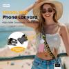 Icycay Phone Lanyard Crossbody, Marble Cell Phone Strap for Around The Neck Adjustable, Anti Theft Cute Lanyard for iPhone Case ID Holder Keys Accessories Travel Essential(Yellow Flowers)