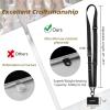 Icycay Phone Lanyard Crossbody, Marble Cell Phone Strap for Around The Neck Adjustable, Anti Theft Cute Lanyard for iPhone Case ID Holder Keys Accessories Travel Essential(1 Pure Black)