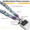 Icycay Phone Lanyard Crossbody, Marble Cell Phone Strap for Around The Neck Adjustable, Anti Theft Cute Lanyard for iPhone Case ID Holder Keys Accessories Travel Essential(Dog Paw)