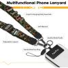 Icycay Phone Lanyard Crossbody, Marble Cell Phone Strap for Around The Neck Adjustable, Anti Theft Cute Lanyard for iPhone Case ID Holder Keys Accessories Travel Essential(Plants Bookshelf)