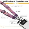 Icycay Phone Lanyard Crossbody, Marble Cell Phone Strap for Around The Neck Adjustable, Anti Theft Cute Lanyard for iPhone Case ID Holder Keys Accessories Travel Essential(Marble Purp)