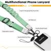 Icycay Phone Lanyard Crossbody, Marble Cell Phone Strap for Around The Neck Adjustable, Anti Theft Cute Lanyard for iPhone Case ID Holder Keys Accessories Travel Essential(Tropical Leaves)