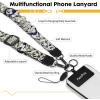Icycay Phone Lanyard Crossbody, Marble Cell Phone Strap for Around The Neck Adjustable, Anti Theft Cute Lanyard for iPhone Case ID Holder Keys Accessories Travel Essential(Goth Bat)