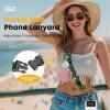 Icycay Phone Lanyard Crossbody, Marble Cell Phone Strap for Around The Neck Adjustable, Anti Theft Cute Lanyard for iPhone Case ID Holder Keys Accessories Travel Essential(Cat Green Leaf)