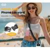 Icycay Phone Lanyard Crossbody, Marble Cell Phone Strap for Around The Neck Adjustable, Anti Theft Cute Lanyard for iPhone Case ID Holder Keys Accessories Travel Essential(1 Pure Black)