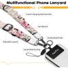 Icycay Phone Lanyard Crossbody, Marble Cell Phone Strap for Around The Neck Adjustable, Anti Theft Cute Lanyard for iPhone Case ID Holder Keys Accessories Travel Essential(Bloom Flower)